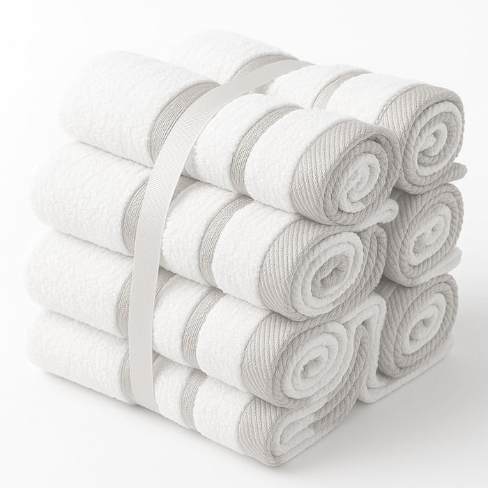 Washcloths, 12 Pack, 100% Ring-Spun Cotton Wash Cloths for Body and Face, Design to exfoliate Your Hands, Extra Soft and Absorbent Machine Washable Size: 12 x 12 Inch.