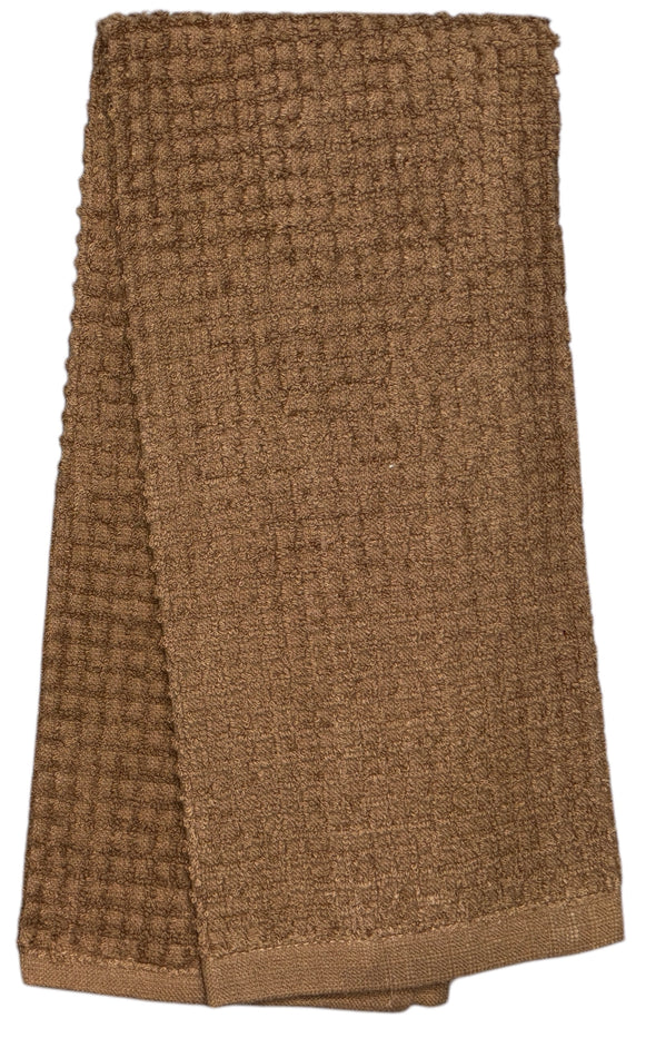 Two pcs, Café Embroidery Heart and Plain Cotton Terry Kitchen Towel, Super Absorbent, Heavy Duty, Great for Kitchen, or Household Size: 15” x 25”.