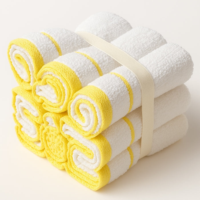 Washcloths, 12 Pack, 100% Ring-Spun Cotton Wash Cloths for Body and Face, Design to exfoliate Your Hands, Extra Soft and Absorbent Machine Washable Size: 12 x 12 Inch.