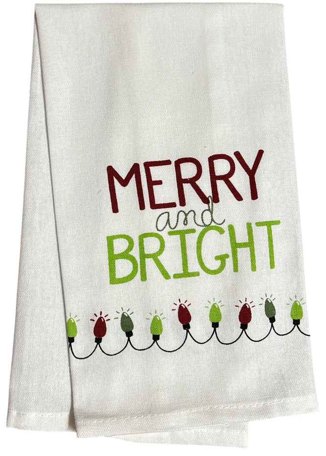 Set of 6, 100% Cotton Assorted Funny Christmas Kitchen Towels with Sentiments on White & Dark Linen Soft and Absorbent Tea Towels / Kitchen Towel Size: 15” x 25".