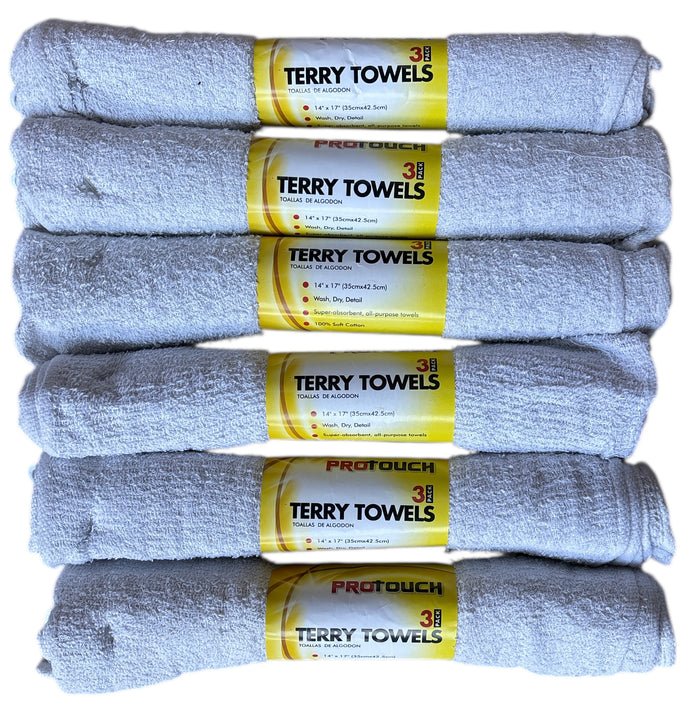 Cotton Terry Bar Towels, White, Super Absorbent & Machine Washable, 36 Packs - 4 Lbs Bag.