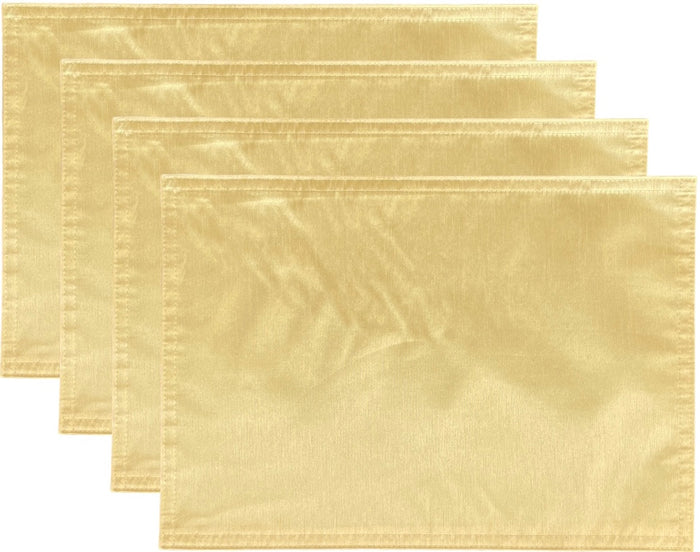 Set of 4, Solid 100% Faux Silk Reversible Placemats for Kitchen Dining Table Mats, Easy to Clean, Machine Washable. Size: 13" x 19".