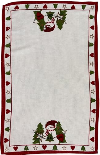 Set of 10, Christmas Tree, Snowman with Peace, Joy, Love Design Christmas/Holiday Season Kitchen Towel Set, 4 Placemats, 4 Kitchen Towels, Oven mitt, Pot Holder.