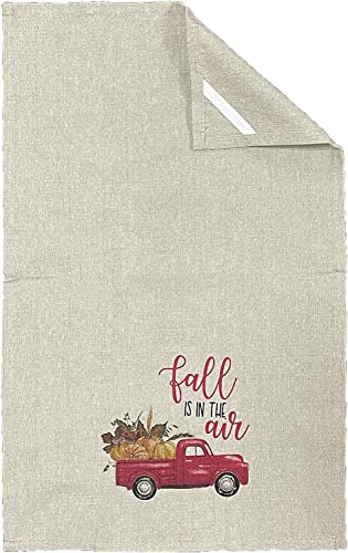 Set of 6, Fall & Harvest Halloween on Dark Linen 100% Cotton Vintage Saying Tea Towels/Kitchen Towel Size: 15” x 25".