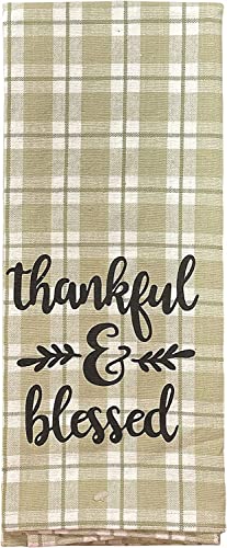 Halloween Kitchen Towels Pumpkin with Harvest Blessings, Pumpkin with Gather Family & Friends, Thankful & Blessed, Happy Fall Y'all Saying Tea Towels Size: 15” x 25".