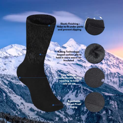 2 Pairs, Men's Heated Sox Socks Thick Thermal Socks Keeps Feet Warmer Longer 2.3 TOG heat rating. Size: 10-15.