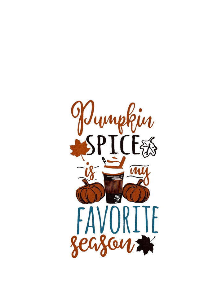 Pumpkin Spice is My Favorite Season, Hello Fall! with acron, Flour Sack and Plaid Kitchen Towels Size: 15" x 25".