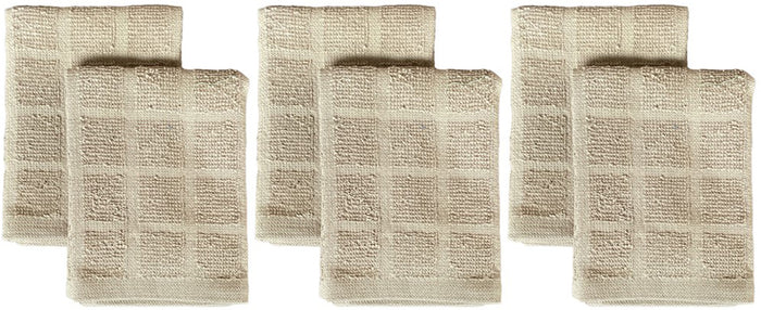 Set of 6, 100% Ringspun Cotton Window Panel Dish Cloths Size: 12 x 12 inch. Ultra-Absorbent, Heavy Duty Kitchen Cleaning Towels, Maximum Softness, Absorbency & Durability.