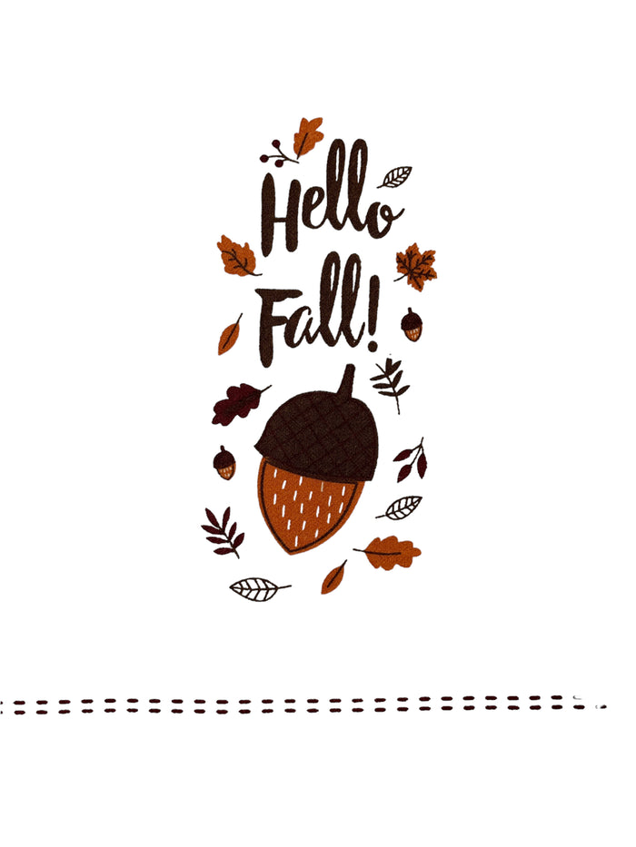 Set of 2, Flour Sack Kitchen Towels Hello Fall! & 1 Plaid Kitchen Towels/Flour Sack Kitchen Towels Size : 15" x 25".