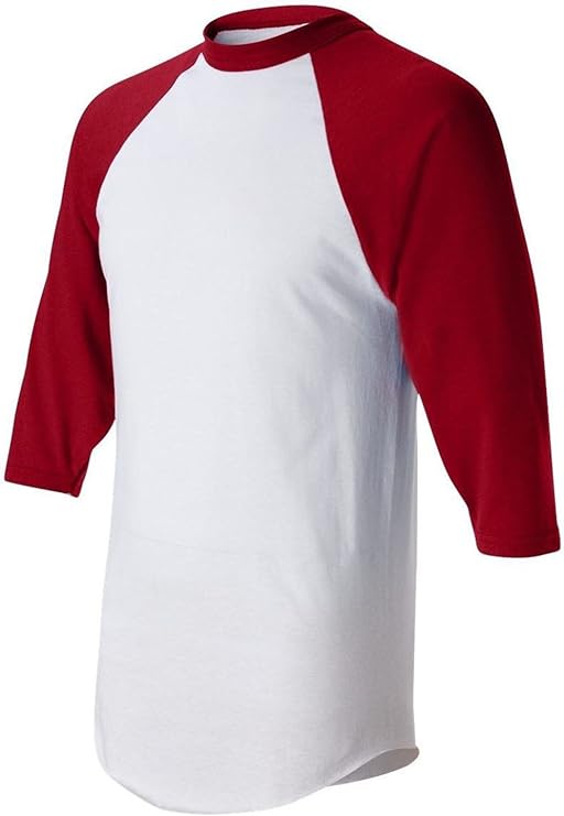 Men's Regular fit Two Tone 100% Ring-Spun Combed Cotton Raglan ¾ Sleeve Baseball T-Shirt.