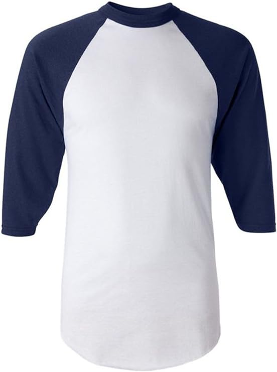 Men's Regular fit Two Tone 100% Ring-Spun Combed Cotton Raglan ¾ Sleeve Baseball T-Shirt.