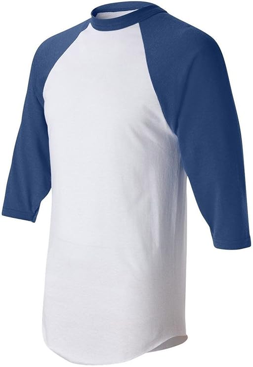 Men's Regular fit Two Tone 100% Ring-Spun Combed Cotton Raglan ¾ Sleeve Baseball T-Shirt.