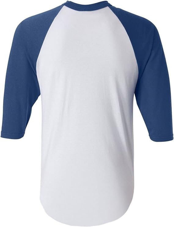 Men's Regular fit Two Tone 100% Ring-Spun Combed Cotton Raglan ¾ Sleeve Baseball T-Shirt.