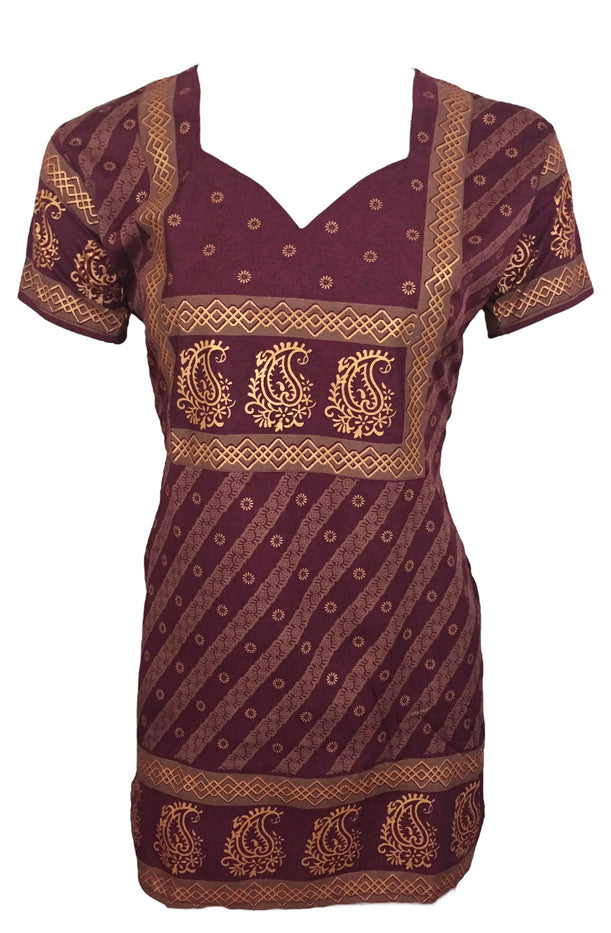 Tunic for Women Printed Crape Kurti V-Neck or Round Neck Short Sleeves Tunic Top Blouse. Mixed