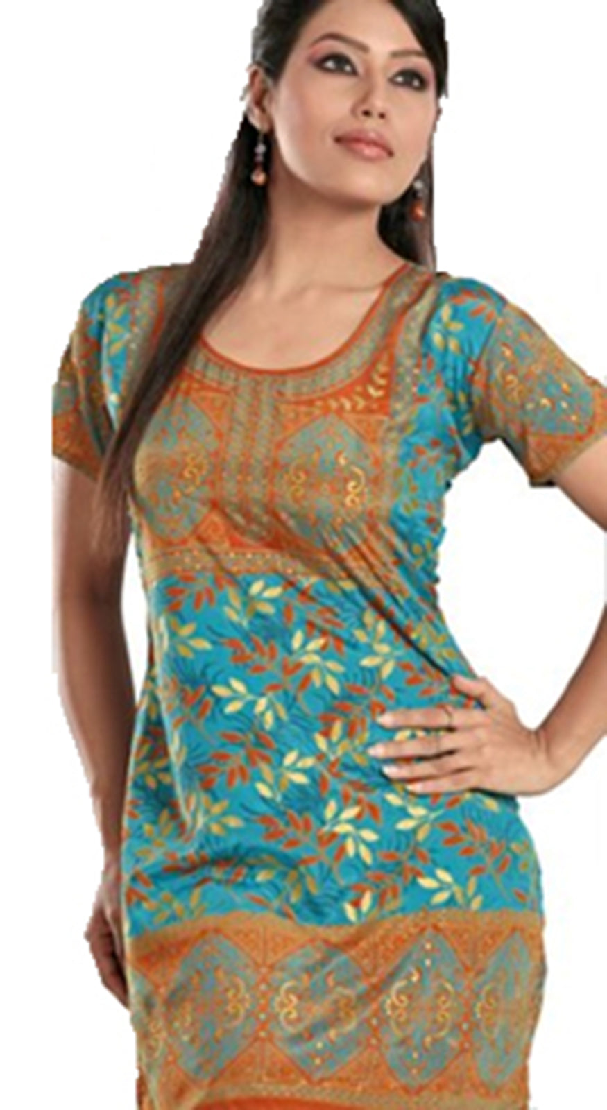 Tunic for Women Printed Crape Kurti V-Neck or Round Neck Short Sleeves Tunic Top Blouse. Mixed