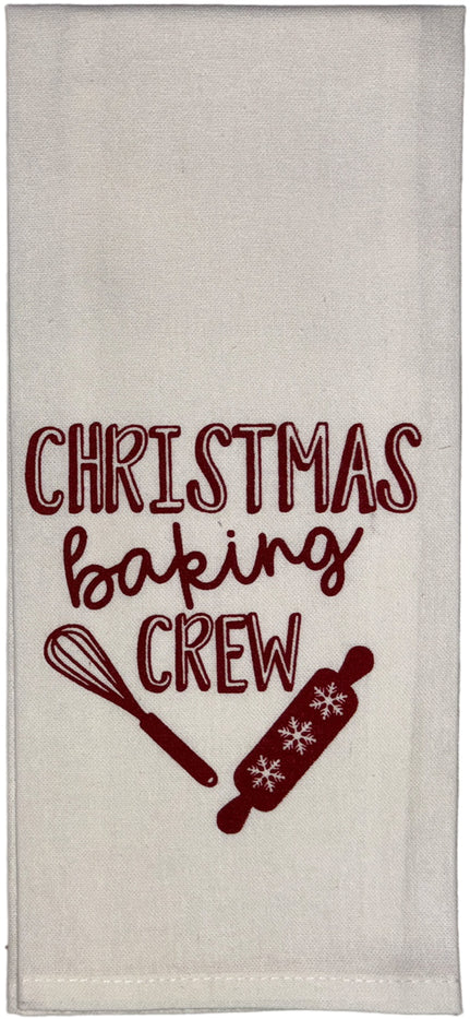 Set of 6, 100% Cotton Assorted Funny Christmas Kitchen Towels with Sentiments on White & Dark Linen Soft and Absorbent Tea Towels / Kitchen Towel Size: 15” x 25".