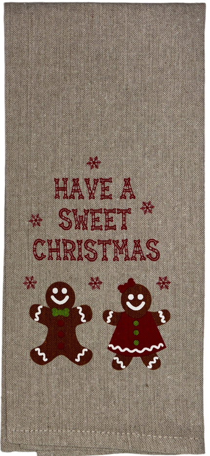 Set of 6, 100% Cotton Assorted Funny Christmas Kitchen Towels with Sentiments on White & Dark Linen Soft and Absorbent Tea Towels / Kitchen Towel Size: 15” x 25".