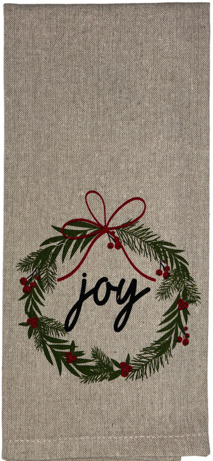 Set of 6, 100% Cotton Assorted Funny Christmas Kitchen Towels with Sentiments on White & Dark Linen Soft and Absorbent Tea Towels / Kitchen Towel Size: 15” x 25".