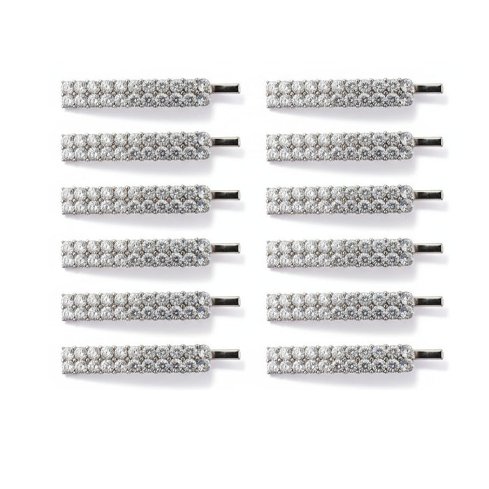 12 Pcs, Rhinestone Crystal Diamond Silver Metal Bobby Pins, Hair Clips, Hair Pins.