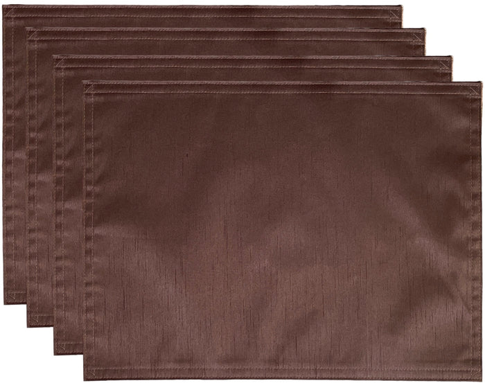 Set of 4, Solid 100% Faux Silk Reversible Placemats for Kitchen Dining Table Mats, Easy to Clean, Machine Washable. Size: 13" x 19".