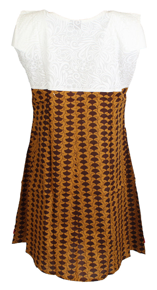 Tunic for Women White with Round Neck Piping and Embroidery Patchwork Sleeveless Tunic Top Kurti.