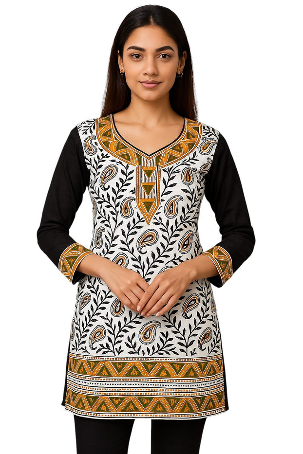 Tunic for Women 100% Cotton Printed tops 3/4 Sleeves Kurti – 1919