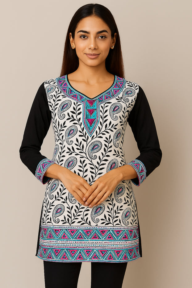 Tunic for Women 100% Cotton Printed tops 3/4 Sleeves Kurti – 1919