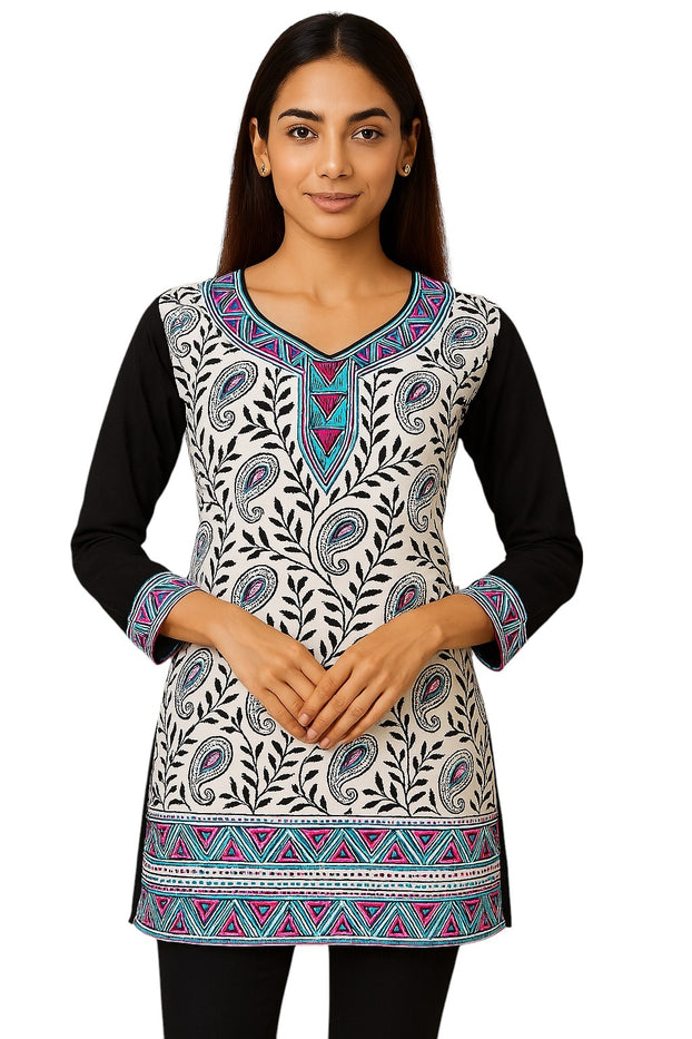 Tunic for Women 100% Cotton Printed tops 3/4 Sleeves Kurti – 1919