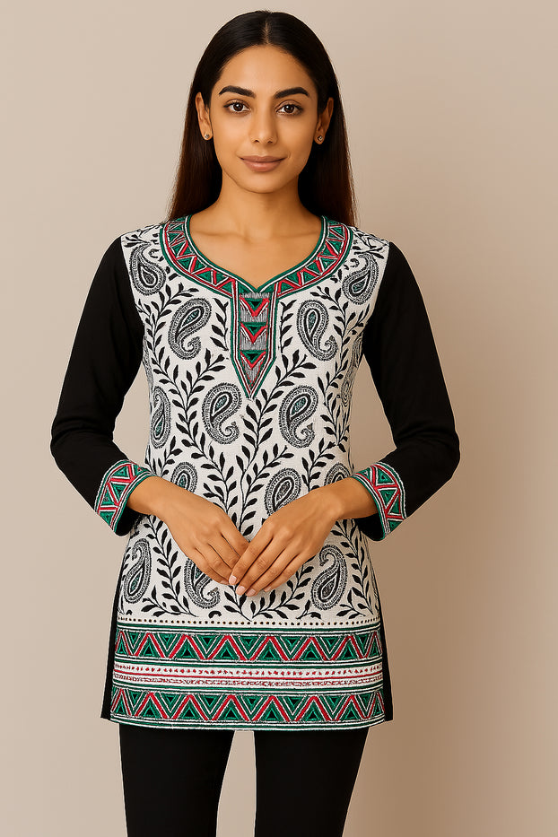 Tunic for Women 100% Cotton Printed tops 3/4 Sleeves Kurti – 1919