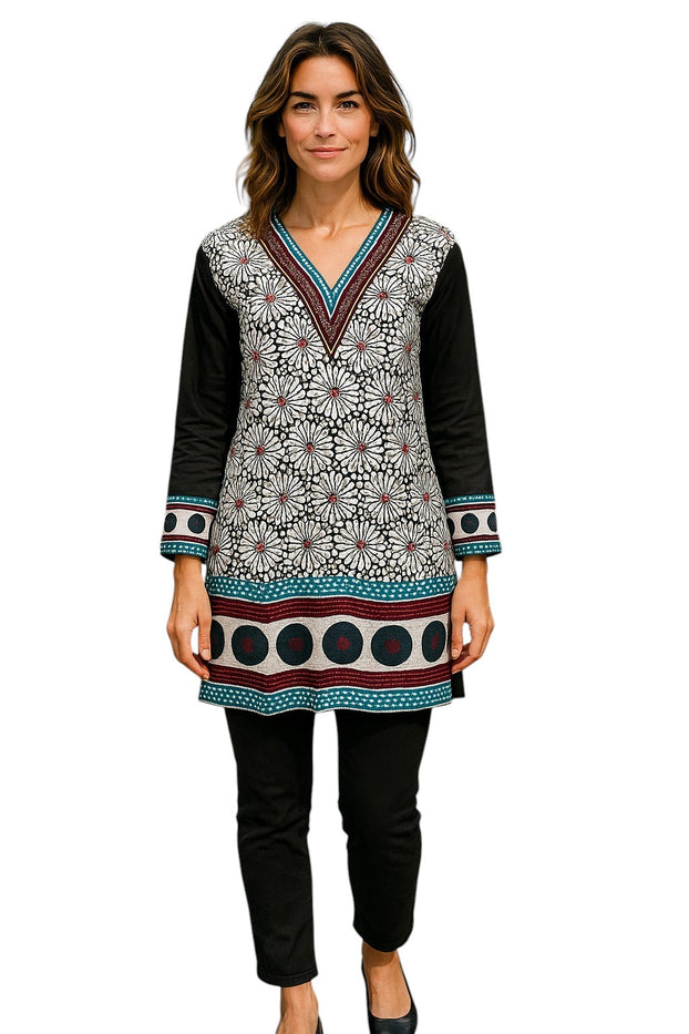 Tunic for Women 100% Cotton Printed tops 3/4 Sleeves Kurti – 1921