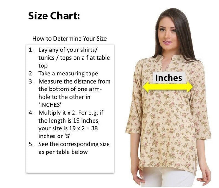 Tunic for Women Printed Short Crape Kurti Kurta Round Neck 3/4 Sleeves Tunic Top. - 1909-34.