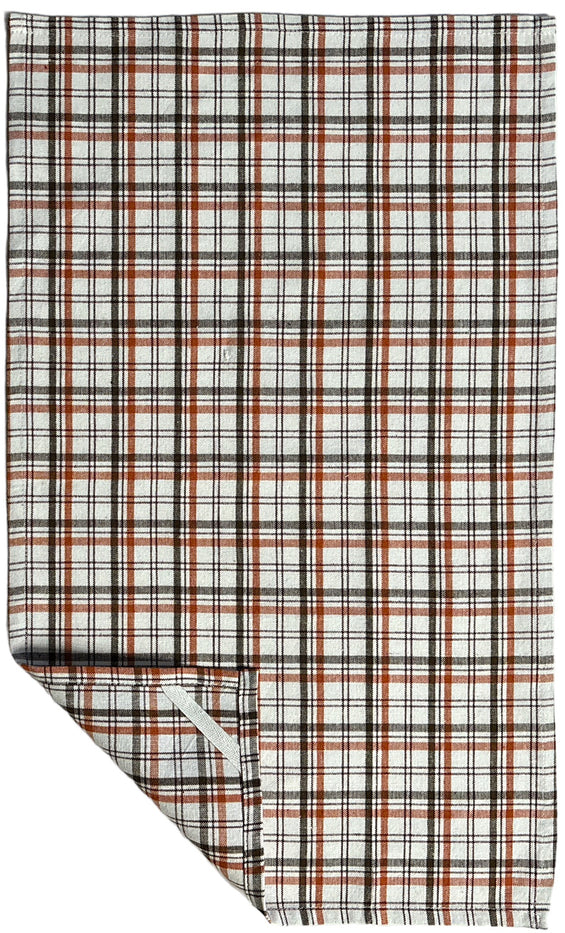 Set of 2, Flour Sack Kitchen Towels Hello Fall! & 1 Plaid Kitchen Towels/Flour Sack Kitchen Towels Size : 15" x 25".