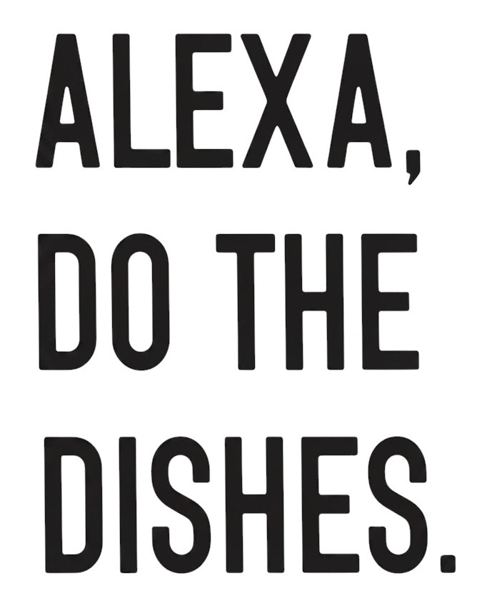 Alexa, DO THE Dishes. 2 Pcs, Flour Sack Kitchen Towels, Tea Towels for Wedding, Baby Shower, Home Decor, Housewarming Size: 16 X 28 Inch.