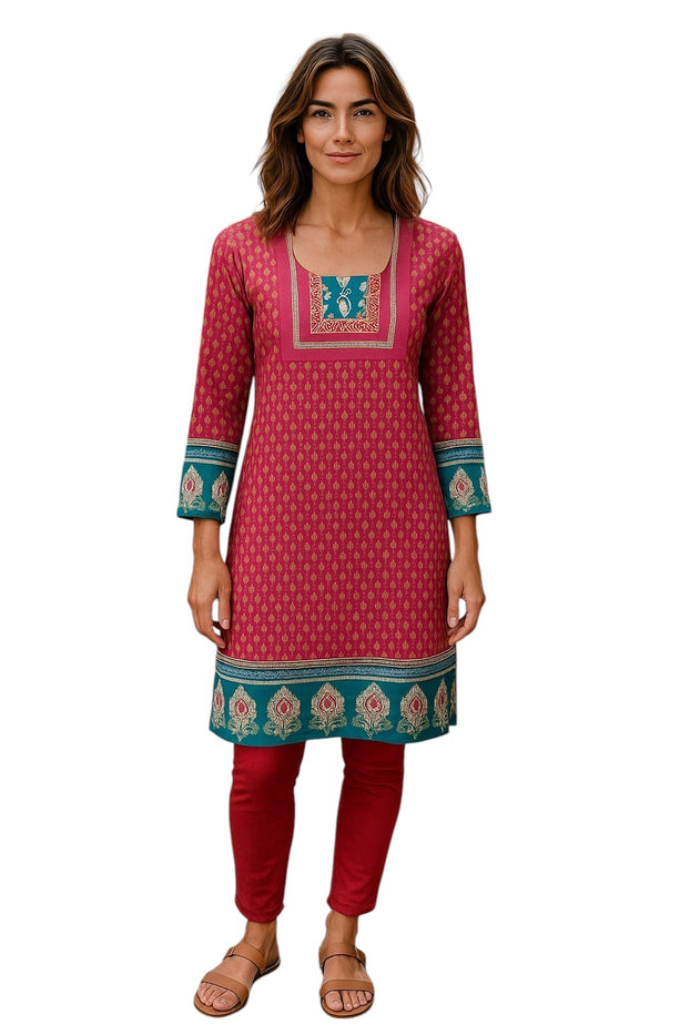 Tunic for Women 100% Cotton Short Kurti Long Sleeves Tunic tops – Cotton