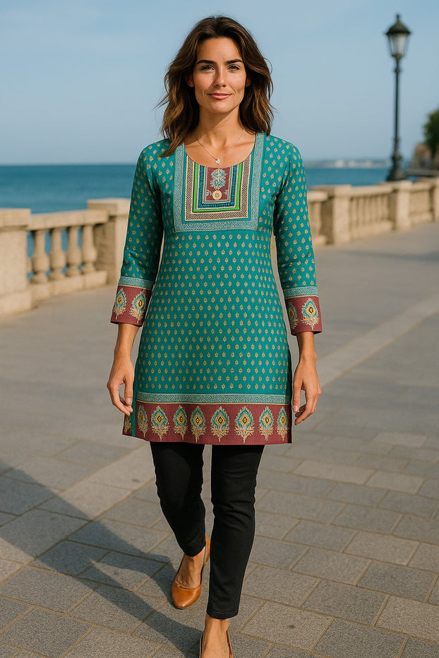 Tunic for Women 100% Cotton Short Kurti Long Sleeves Tunic tops – Cotton