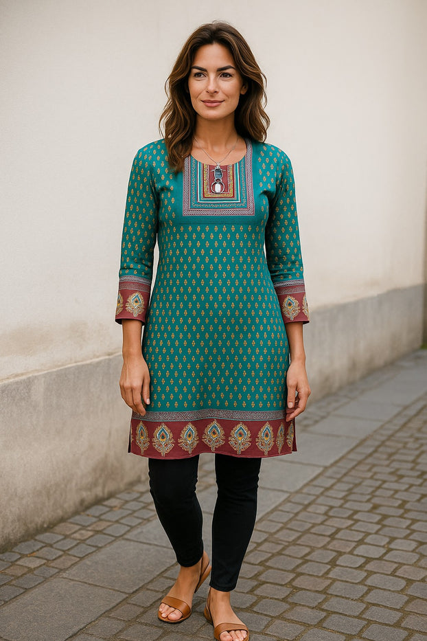 Tunic for Women 100% Cotton Short Kurti Long Sleeves Tunic tops – Cotton