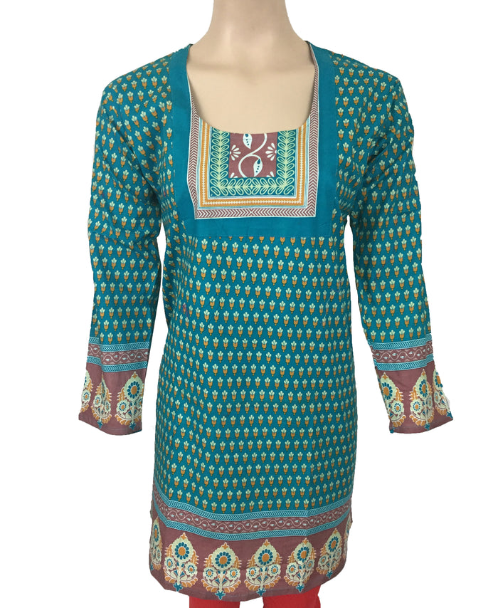 Tunic for Women 100% Cotton Short Kurti Long Sleeves Tunic tops – Cotton