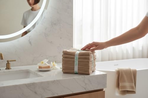 Washcloths, 18 Pack, 100% Ring-Spun Cotton Washcloths for Face, Body, and Hands. Design to Exfoliate. Extra Soft and Absorbent. Machine Washable. Size: 12 x 12 inches.