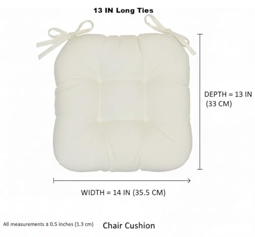 Thick Reversible Kitchen Chair Pads for Dining Chair, Set of 4, Soft and Comfortable Seat Cushions with Ties Size: 14 x 14 x 4 Inches.