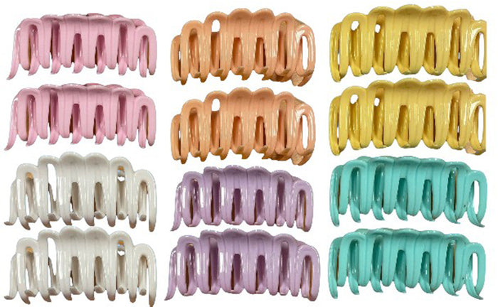 12 Pcs, Jumbo Plastic hair Clips 6 Inches Strong Hold Hair Claw Clips for Thick Hair