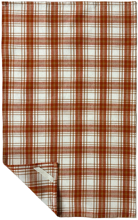 4 Pcs, Hello Pumpkin, Autumn Days are Finally here Design Fall Flour Sack Kitchen Towels with 2 Plaid/Gingham Check Kitchen Towels Size : 15" x 25".