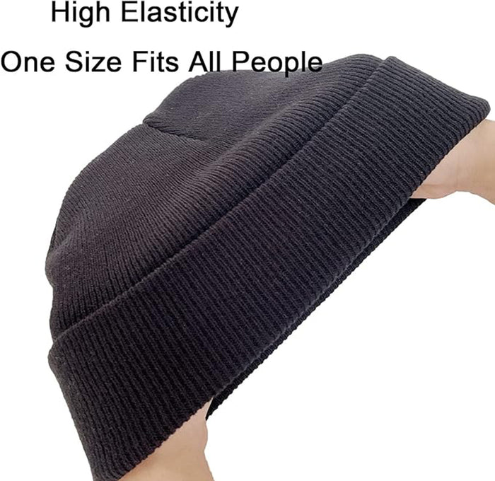 2 Pack, Unisex Cuffed Plain Warm Knit Beanie Hat, Cap, Extra Warm & Comfort - One Size fits Most.