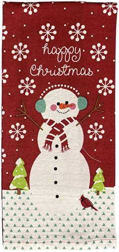 Set of 6, 100% Cotton Assorted Funny Christmas Kitchen Towels with Sentiments on White & Dark Linen Soft and Absorbent Tea Towels/Kitchen Towel Size: 15” x 25".