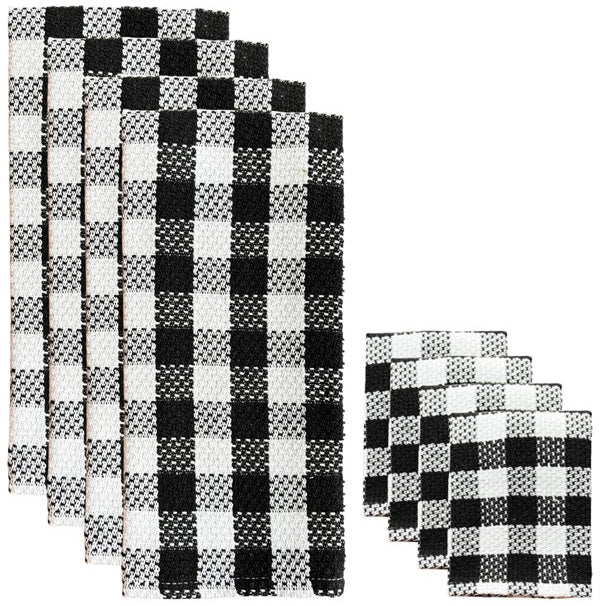 100% Cotton Buffalo Plaid Kitchen Towels, Dish Towels for Drying Dishes, Ultra Absorbent Quick Dry Hand Towels for Kitchen