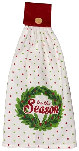Set of 6, Christmas Tie Kitchen Towels 100% Cotton, Snowman Happy Holiday Wishes, Cardinal, Red Poinsettia Flower, Believe in The Magic of Christmas.Size: 16" x 18" x 3.5". (Design A)