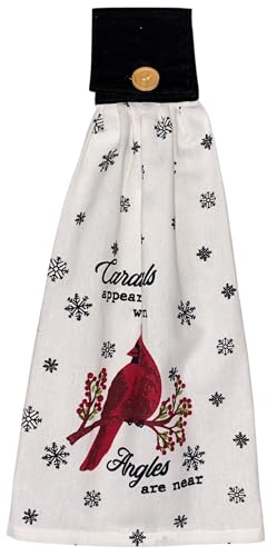 Set of 6, Christmas Tie Kitchen Towels 100% Cotton, Snowman Happy Holiday Wishes, Cardinal, Red Poinsettia Flower, Believe in The Magic of Christmas.Size: 16" x 18" x 3.5". (Design A)