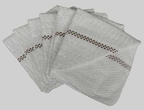 10 Pcs, 100% Cotton Dish Cloths with Nylon Scrubber Side Ideal for Kitchen Cleaning and Stubborn Stains, Kitchen Washcloths for Dishes Ultra Absorbent, Durable Size: 12 x 12-inch.