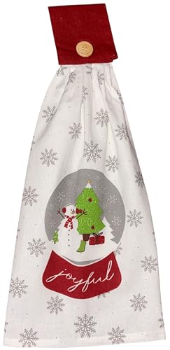 Set of 6, Christmas Tie Kitchen Towels 100% Cotton, Snowman Happy Holiday Wishes, Cardinal, Red Poinsettia Flower, Believe in The Magic of Christmas.Size: 16" x 18" x 3.5". (Design A)