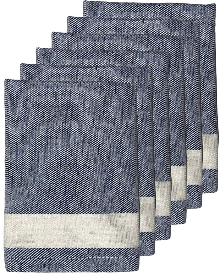 Dish Cloths 100% Cotton Sonoma Stripes Dishcloths for Washing Dishes, Set of 6 Quick Dry, Highly Absorbent, 12 x 12 Inch