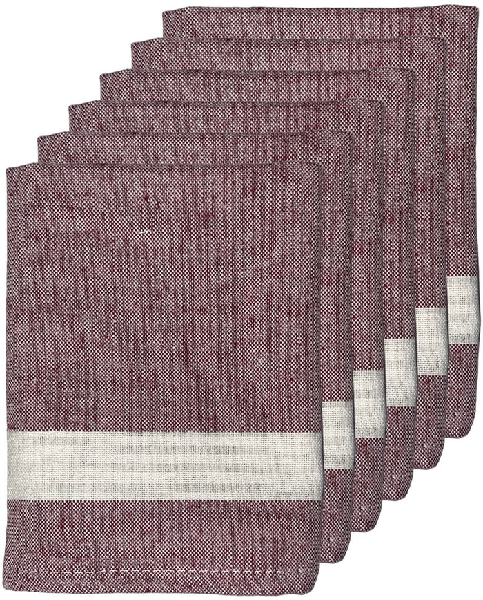 Dish Cloths 100% Cotton Sonoma Stripes Dishcloths for Washing Dishes, Set of 6 Quick Dry, Highly Absorbent, 12 x 12 Inch